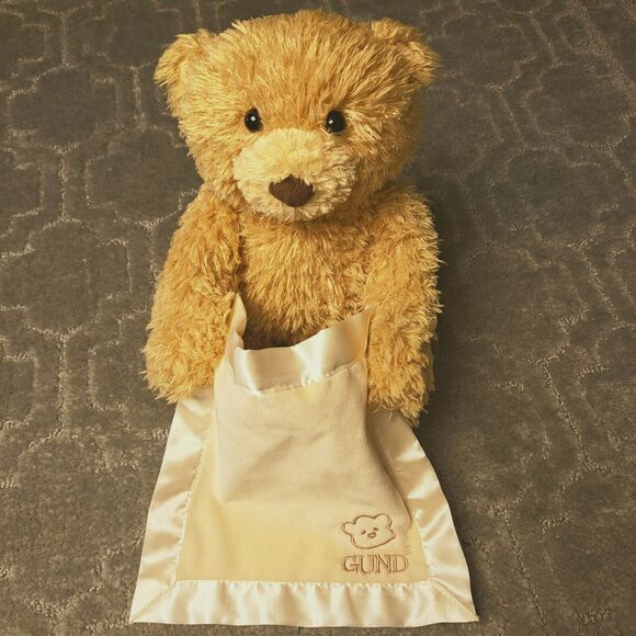 Baby GUND Peek A Boo Bear Talking TEDDY LAUGHING Animated Stuffed Animal Plush - Picture 1 of 13